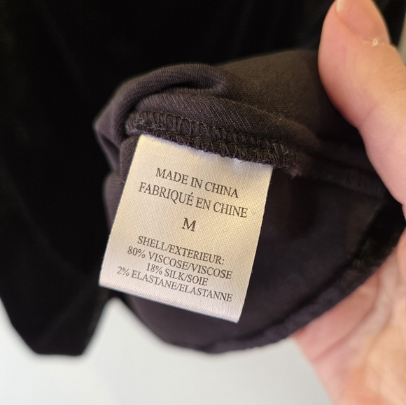 Theory Black Velvet Top Size Medium - Picture 7 of 8